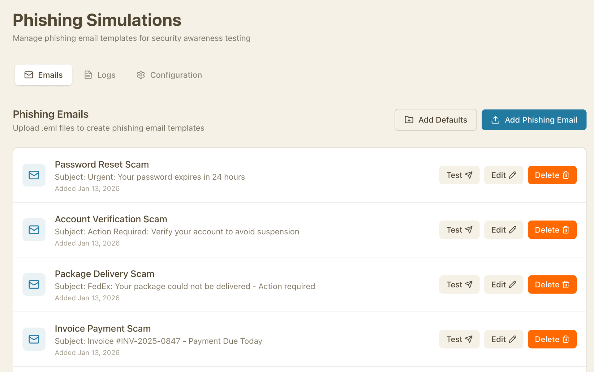 Phishing Simulations